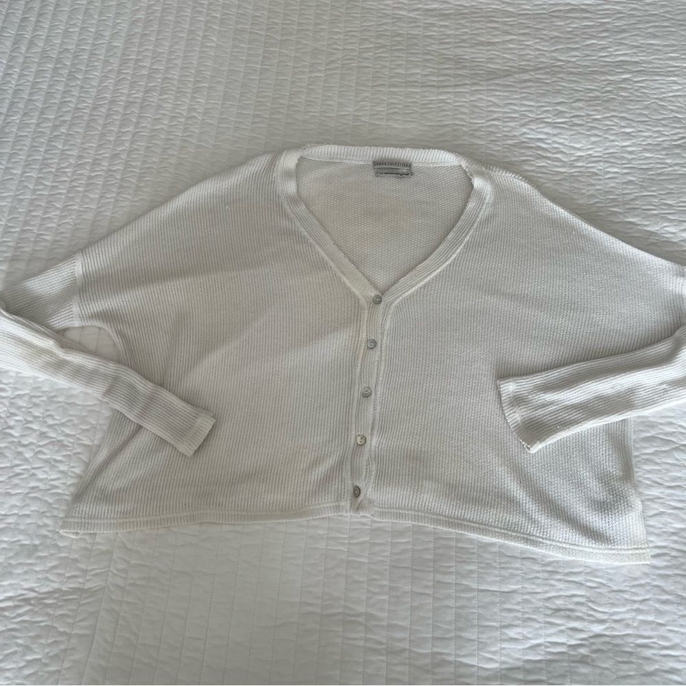 Urban Outfitters - Crop Long Sleeve Waffle Knit Top - Size Small